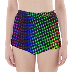 Digitally Created Halftone Dots Abstract Background Design High-waisted Bikini Bottoms