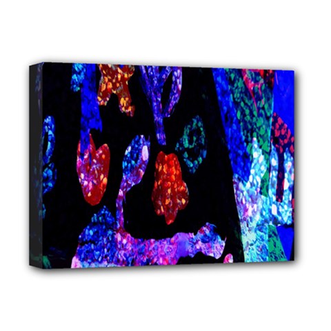 Grunge Abstract In Black Grunge Effect Layered Images Of Texture And Pattern In Pink Black Blue Red Deluxe Canvas 16  X 12  