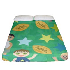 Football Kids Children Pattern Fitted Sheet (california King Size) by Nexatart