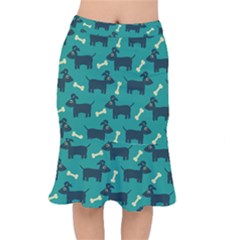 Happy Dogs Animals Pattern Mermaid Skirt by Nexatart