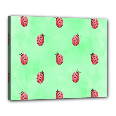 Pretty Background With A Ladybird Image Canvas 20  X 16  by Nexatart