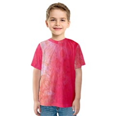 Abstract Red And Gold Ink Blot Gradient Kids  Sport Mesh Tee