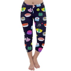 Japanese Food Sushi Fish Capri Winter Leggings  by Mariart