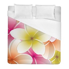 Frangipani Flower Floral White Pink Yellow Duvet Cover (full/ Double Size) by Mariart