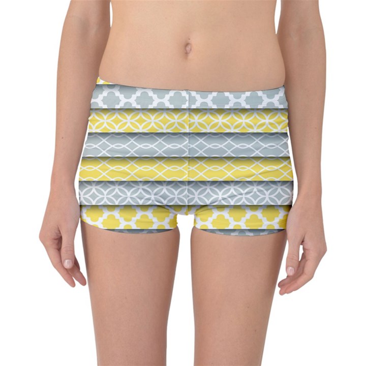 Paper Yellow Grey Digital Reversible Bikini Bottoms