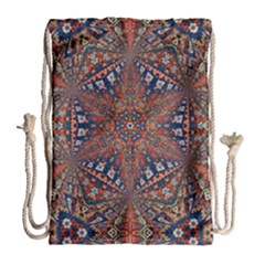 Armenian Carpet In Kaleidoscope Drawstring Bag (large) by Nexatart