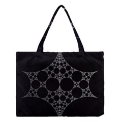 Drawing Of A White Spindle On Black Medium Tote Bag by Nexatart