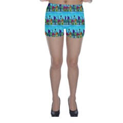 Colourful Street A Completely Seamless Tile Able Design Skinny Shorts