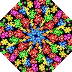Colourful Snowflake Wallpaper Pattern Hook Handle Umbrellas (medium)