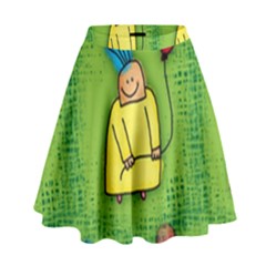 Party Kid A Completely Seamless Tile Able Design High Waist Skirt by Nexatart