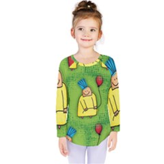 Party Kid A Completely Seamless Tile Able Design Kids  Long Sleeve Tee