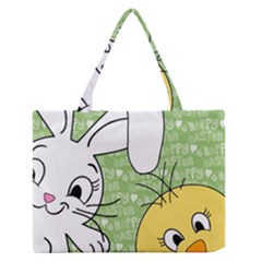 Easter Bunny And Chick  Medium Zipper Tote Bag by Valentinaart