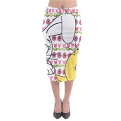 Easter Bunny And Chick  Midi Pencil Skirt by Valentinaart