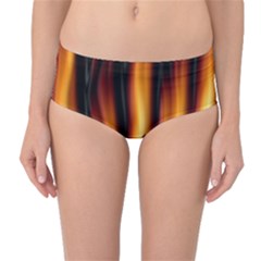 Dark Flame Pattern Mid-waist Bikini Bottoms