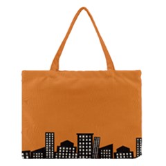 City Building Orange Medium Tote Bag