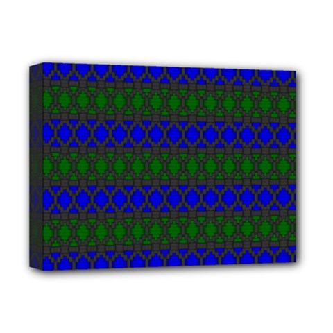 Diamond Alt Blue Green Woven Fabric Deluxe Canvas 16  X 12   by Mariart