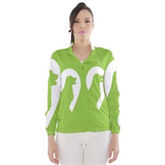 Dog Green White Animals Wind Breaker (women) by Mariart