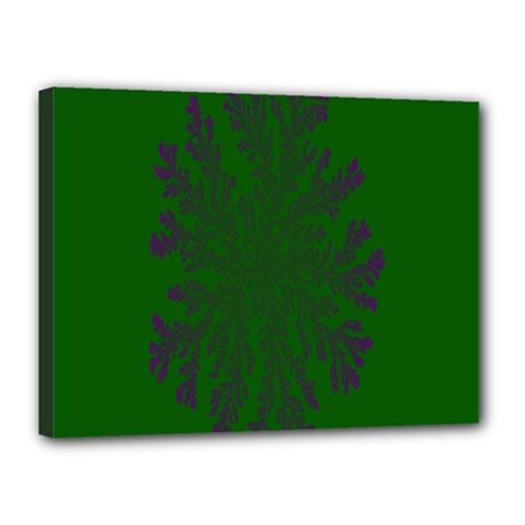 Dendron Diffusion Aggregation Flower Floral Leaf Green Purple Canvas 16  X 12  by Mariart
