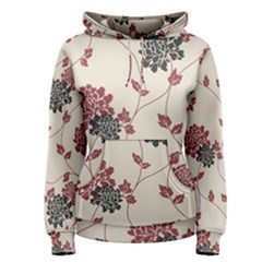 Flower Floral Black Pink Women s Pullover Hoodie by Mariart