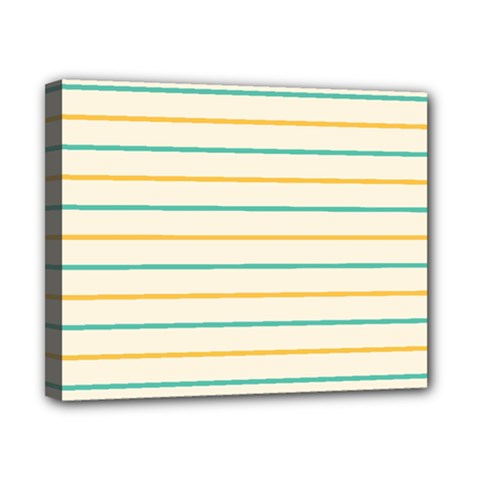 Horizontal Line Yellow Blue Orange Canvas 10  X 8  by Mariart