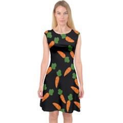 Carrot Pattern Capsleeve Midi Dress by Valentinaart