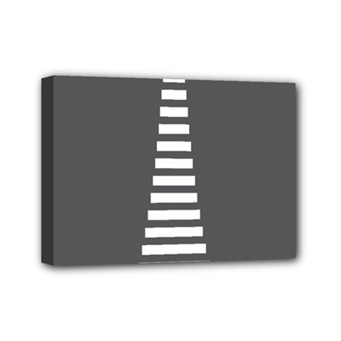 Minimalist Stairs White Grey Mini Canvas 7  X 5  by Mariart