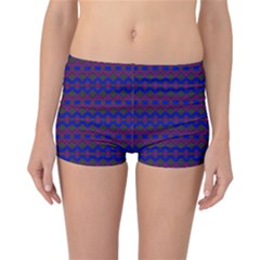 Split Diamond Blue Purple Woven Fabric Reversible Bikini Bottoms by Mariart