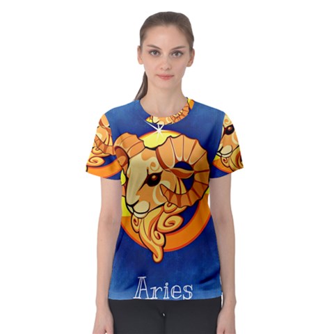 Zodiac Aries Women s Sport Mesh Tee by Mariart