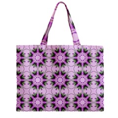 Pretty Pink Floral Purple Seamless Wallpaper Background Zipper Mini Tote Bag by Nexatart