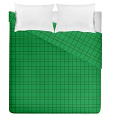 Pattern Green Background Lines Duvet Cover Double Side (queen Size)