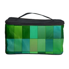 Green Blocks Pattern Backdrop Cosmetic Storage Case by Nexatart