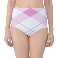 Tablecloth Stripes Diamonds Pink High-waist Bikini Bottoms