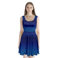 Blue Dot Split Back Mini Dress  by PhotoNOLA