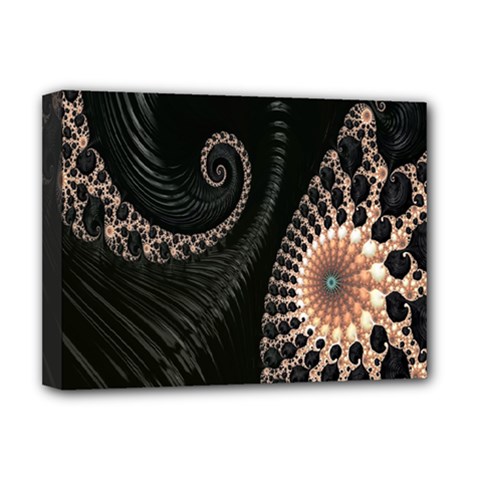 Fractal Black Pearl Abstract Art Deluxe Canvas 16  X 12   by Nexatart