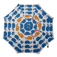 Fish Animals Whale Blue Orange Love Hook Handle Umbrellas (medium)