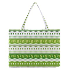 Flower Floral Green Shamrock Medium Zipper Tote Bag by Mariart