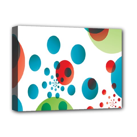 Polka Dot Circle Red Blue Green Deluxe Canvas 16  X 12   by Mariart