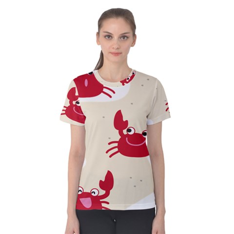 Sand Animals Red Crab Women s Cotton Tee by Mariart