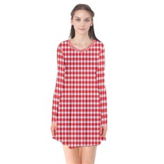 Plaid Red White Line Flare Dress by Mariart
