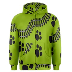 Green Prints Next To Track Men s Zipper Hoodie by Nexatart