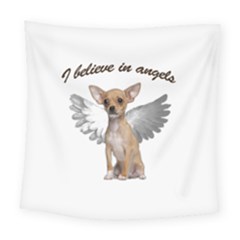 Angel Chihuahua Square Tapestry (large) by Valentinaart