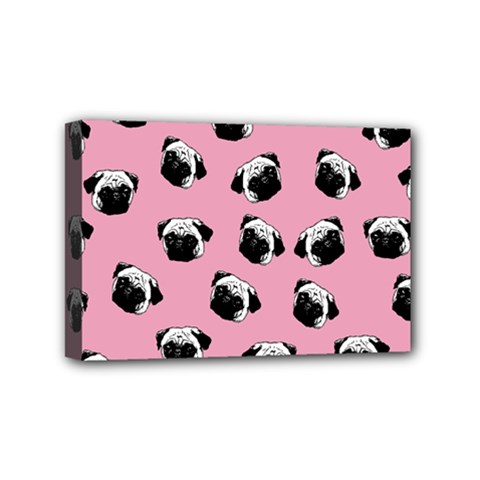 Pug Dog Pattern Mini Canvas 6  X 4  by Valentinaart