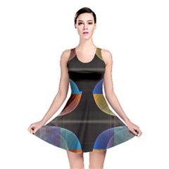 Black Cross With Color Map Fractal Image Of Black Cross With Color Map Reversible Skater Dress by Nexatart