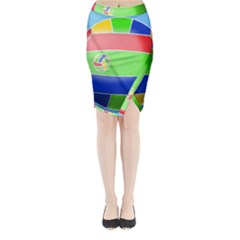 Balloon Volleyball Ball Sport Midi Wrap Pencil Skirt by Nexatart