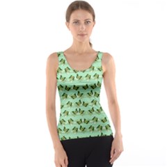 Green Butterflies Tank Top by linceazul