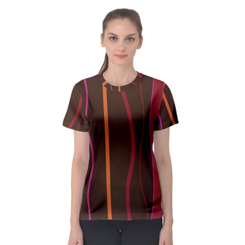 Colorful Striped Background Women s Sport Mesh Tee by TastefulDesigns