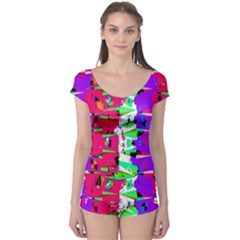 Colorful Glitch Pattern Design Boyleg Leotard  by dflcprintsclothing