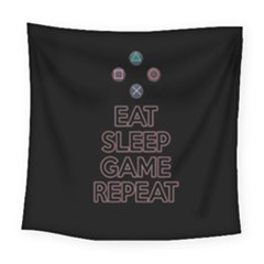 Eat Sleep Game Repeat Square Tapestry (large) by Valentinaart