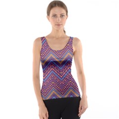 Colorful Ethnic Background With Zig Zag Pattern Design Tank Top by TastefulDesigns