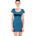 Lion vs Gazelle Damask in Teal Short Sleeve Bodycon Dress View1